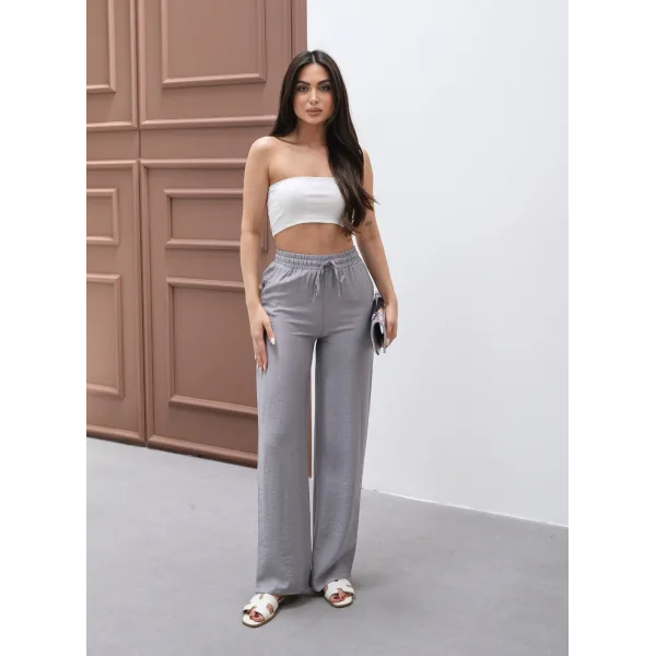 NEPAL GRİ KETEN YAZLIK PANTOLON