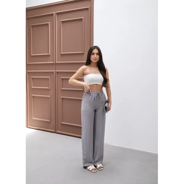 NEPAL GRİ KETEN YAZLIK PANTOLON