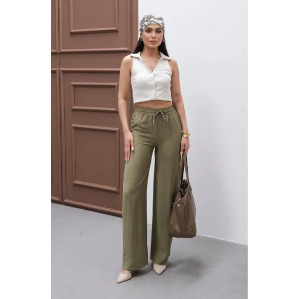 NEPAL HAKİ KETEN YAZLIK PANTOLON