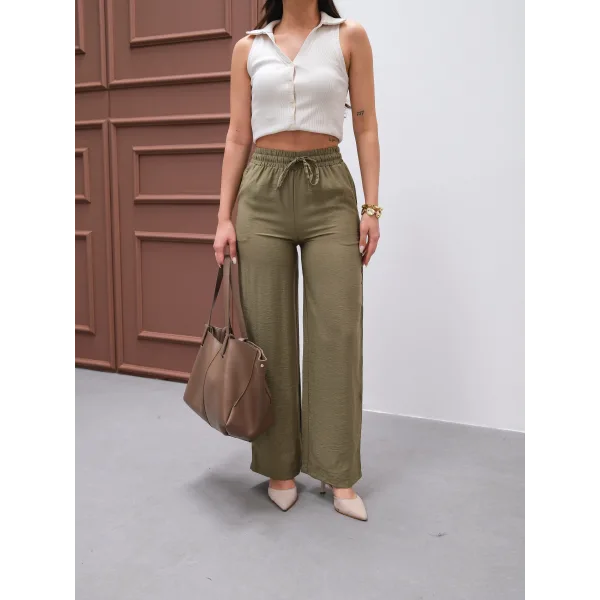 NEPAL HAKİ KETEN YAZLIK PANTOLON