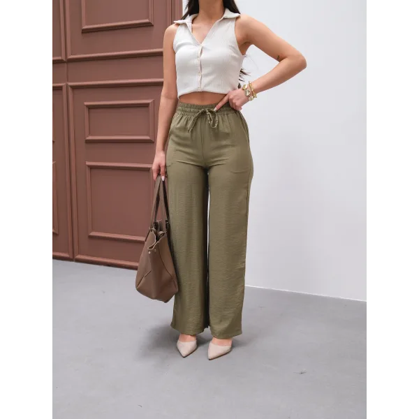 NEPAL HAKİ KETEN YAZLIK PANTOLON