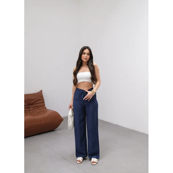 NEPAL LACİVERT KETEN YAZLIK PANTOLON