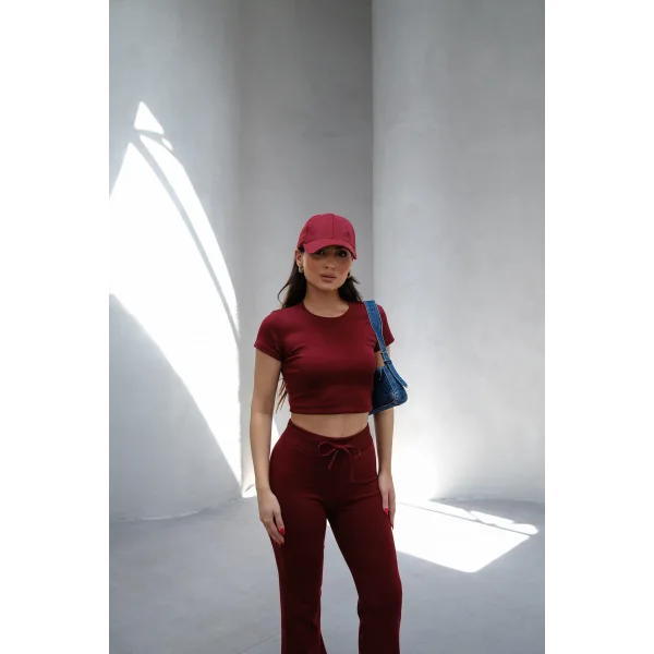 NOVA BORDO Y2K CROP TİŞÖRT VE İSPANYOL PAÇA TAYT TAKIM