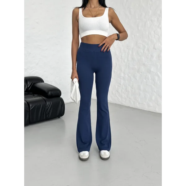 SANTE LACİVERT Y2K İSPANYOL PAÇA TAYT