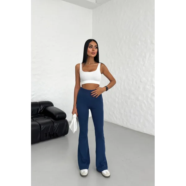 SANTE LACİVERT Y2K İSPANYOL PAÇA TAYT