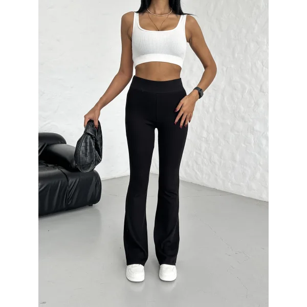 SANTE SİYAH Y2K İSPANYOL PAÇA TAYT