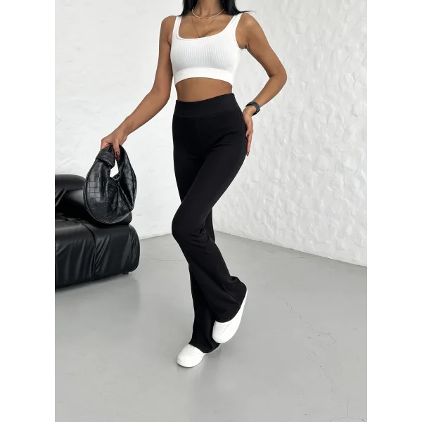 SANTE SİYAH Y2K İSPANYOL PAÇA TAYT