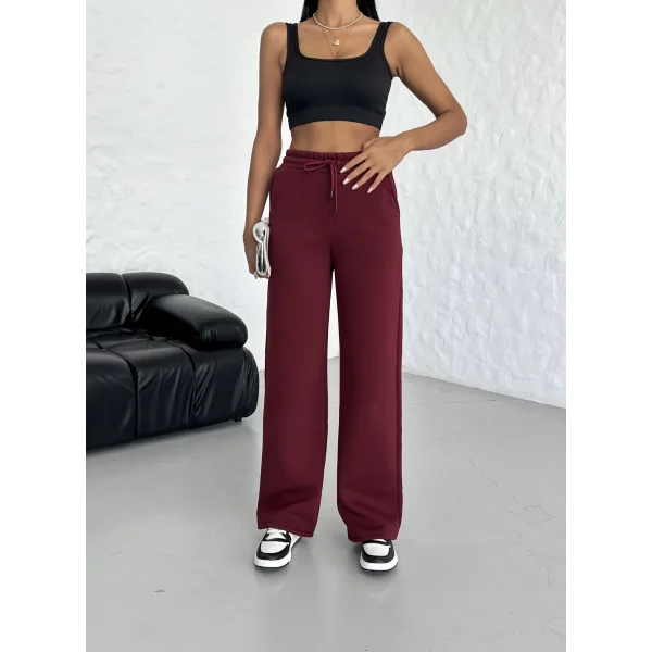 SORANE BORDO 3 İPLİK KIŞLIK POLARLI EŞOFMAN ALTI