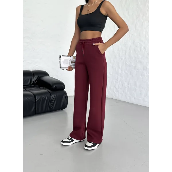 SORANE BORDO 3 İPLİK KIŞLIK POLARLI EŞOFMAN ALTI