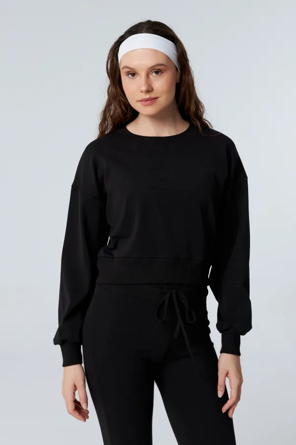 LUNA SİYAH SWEATSHIRT VE İSPANYOL PAÇA TAYT ALT -ÜST TAKIM
