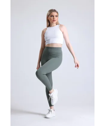 BERTA HAKİ FİTİLLİ POLARLI KIŞLIK TAYT