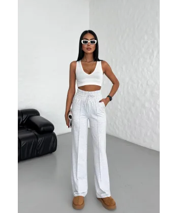 GEMA KARMELANJ GENİŞ KEMER 2 İPLİK ÇIMALI EŞOFMAN ALTI