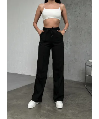 LUMİ SİYAH 2 İPLİK ÇIMALI EŞOFMAN ALTI