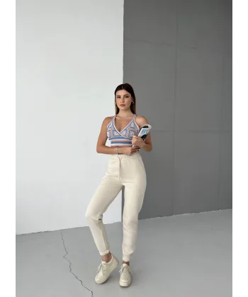 LUNERA BEJ 3 İPLİK POLARLI JOGGER EŞOFMAN ALTI