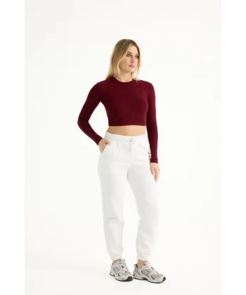 LUNERA BEYAZ 3 İPLİK KIŞLIK JOGGER EŞOFMAN ALTI