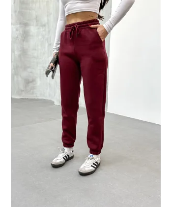 LUNERA BORDO 3 İPLİK KIŞLIK JOGGER EŞOFMAN ALTI