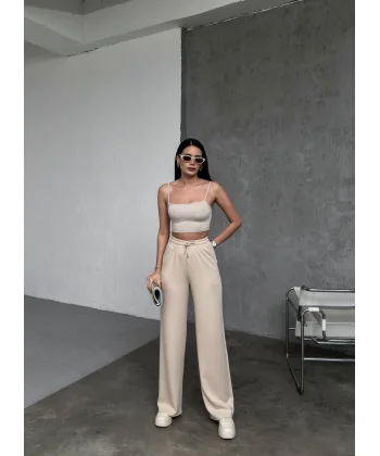 MARİSOL BEJ MODAL BOL PAÇA EŞOFMAN ALTI