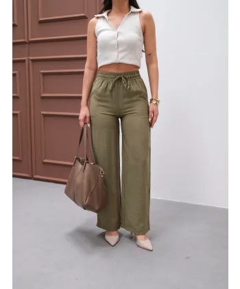 NEPAL HAKİ KETEN YAZLIK PANTOLON