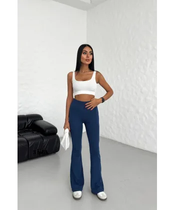 SANTE LACİVERT Y2K İSPANYOL PAÇA TAYT