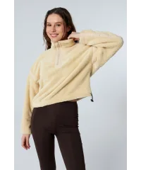 HALO BİSKÜVİ WELLSOFT BELİ AYARLANABİLİR CROP OVERSIZE SWEATSHIRT