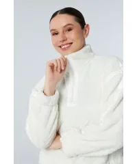 HALO EKRU WELLSOFT BELİ AYARLANABİLİR CROP OVERSIZE SWEATSHIRT