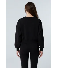 LUNA SİYAH SWEATSHIRT VE İSPANYOL PAÇA TAYT ALT -ÜST TAKIM