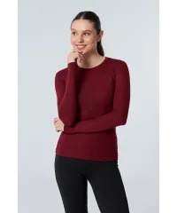 NARA BORDO PAMUKLU UZUN KOLLU BLUZ