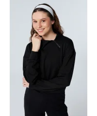 TARA SİYAH FERMUAR DETAYLI SWEATSHIRT