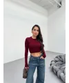 FESTA BORDO UZUN KOLLU CROP BLUZ