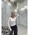 VERİTE BEYAZ PAMUKLU UZUN KOLLU BLUZ