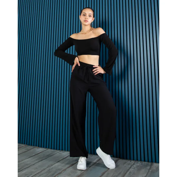 NEPAL SİYAH KETEN YAZLIK PANTOLON