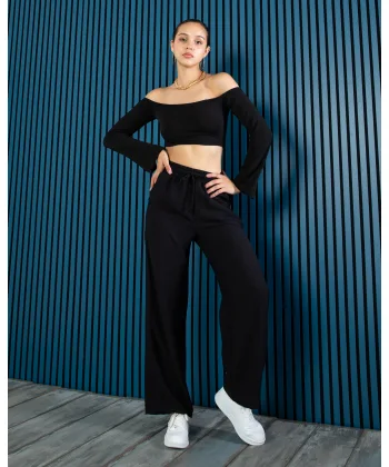 NEPAL SİYAH KETEN YAZLIK PANTOLON