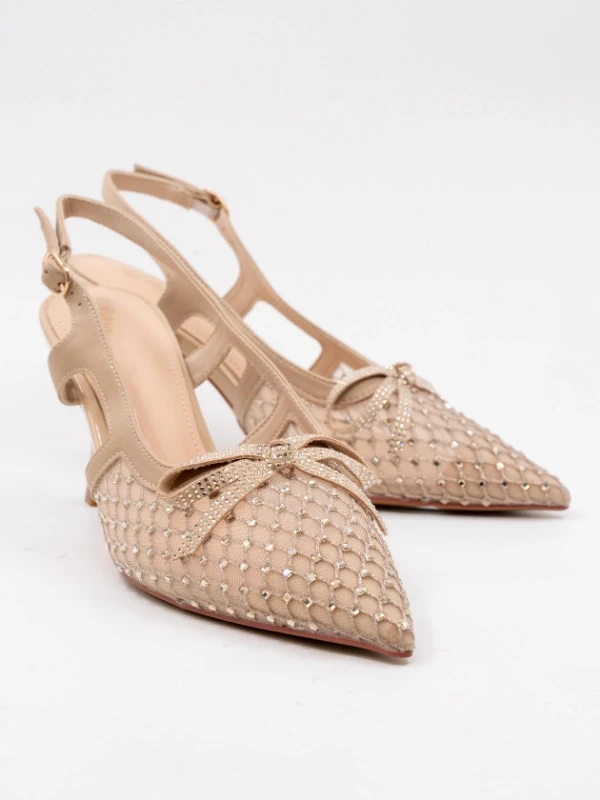 TAŞ DETAY FİLE TOPUKLU BEJ