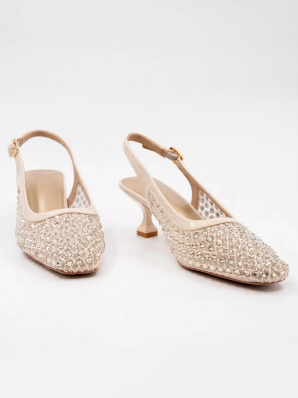 TAŞ DETAY FİLE TOPUKLU GOLD