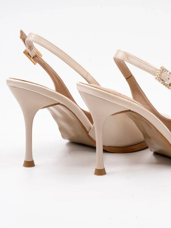 SATEN KUMAŞ TOPUKLU BEJ