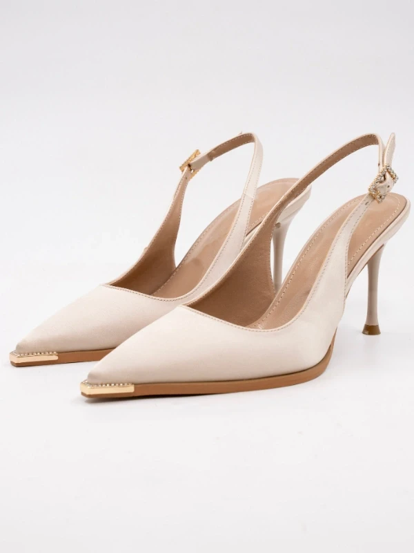 SATEN KUMAŞ TOPUKLU BEJ