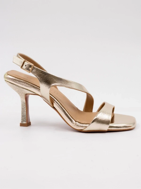 ÇAPRAZ DETAY DERİ TOPUKLU SANDALET DORE