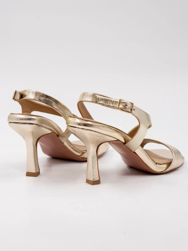 ÇAPRAZ DETAY DERİ TOPUKLU SANDALET DORE