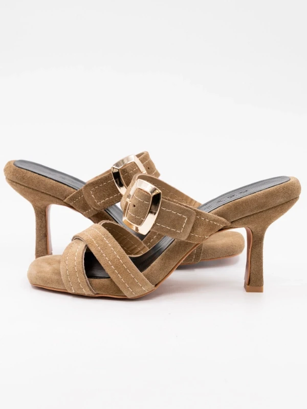 SÜET DERİ TOPUKLU TERLİK YAĞ YEŞİLİ