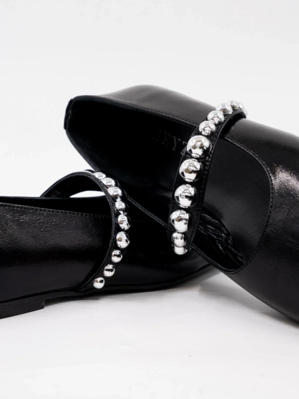 TROK DETAY DERİ BABET SİYAH