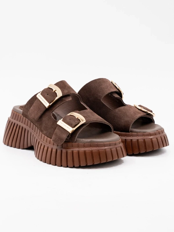 KALIN TABAN DERİ KADIN TERLİK KAHVE