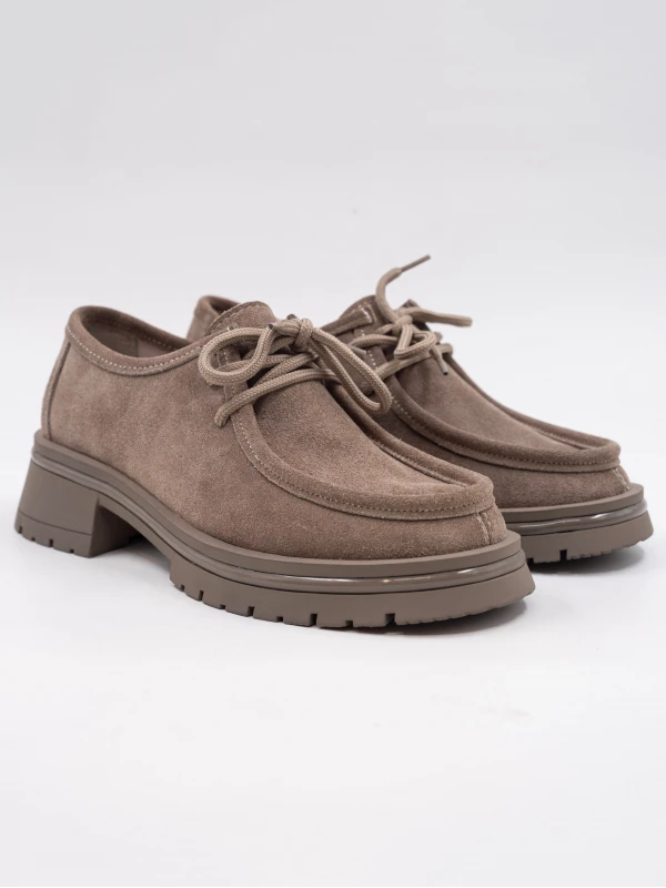 SÜET DERİ LOAFER VİZON