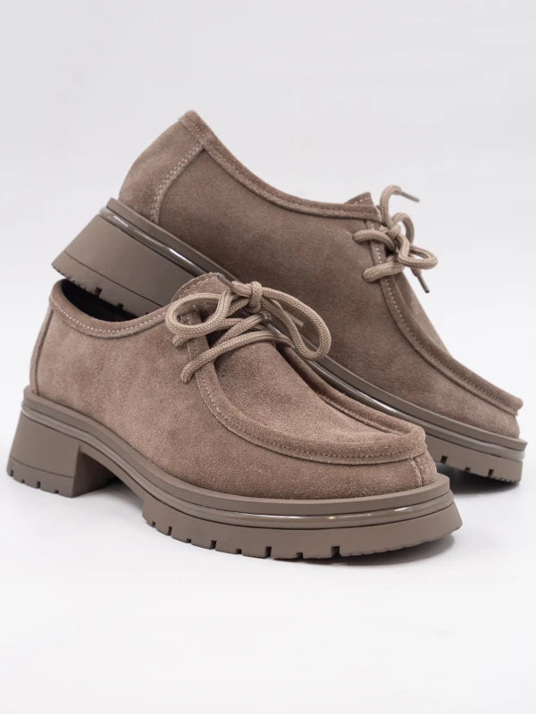 SÜET DERİ LOAFER VİZON