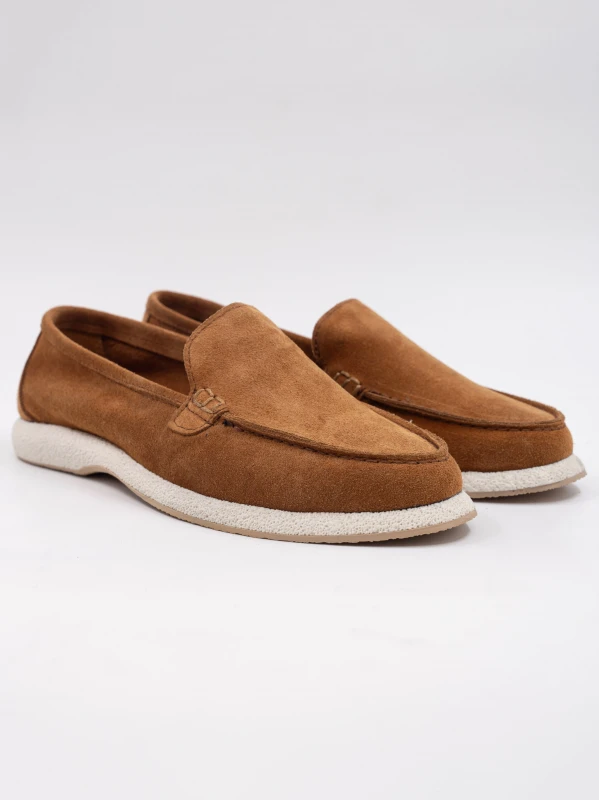 SÜET DERİ LOAFER KADIN AYAKKABI TABA