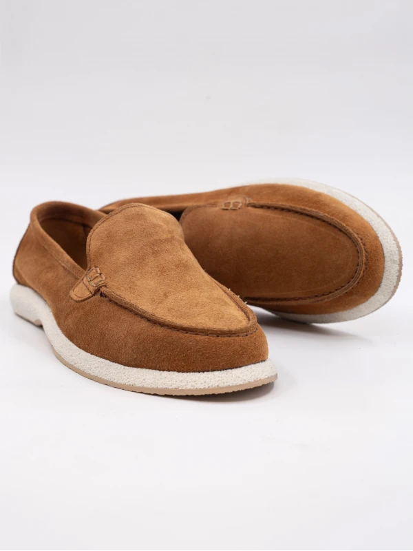 SÜET DERİ LOAFER KADIN AYAKKABI TABA