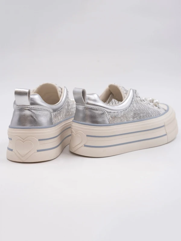 GÜMÜŞ DETAYLI KADIN SNEAKER GÜMÜŞ