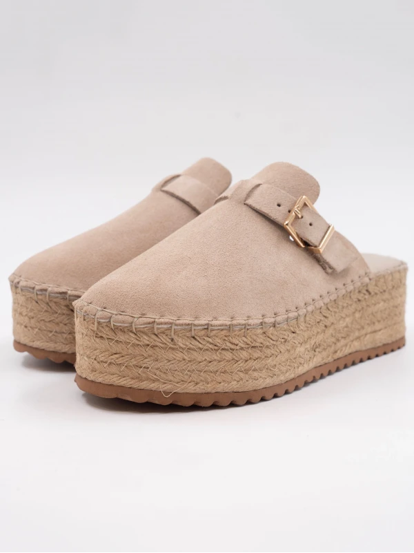 HASIR KALIN TABAN DERİ TERLİK BEJ