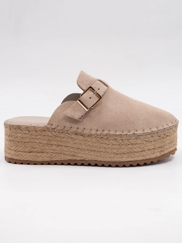 HASIR KALIN TABAN DERİ TERLİK BEJ