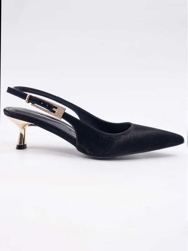 İTHAL KUMAŞ MİNİ TOPUKLU SİYAH