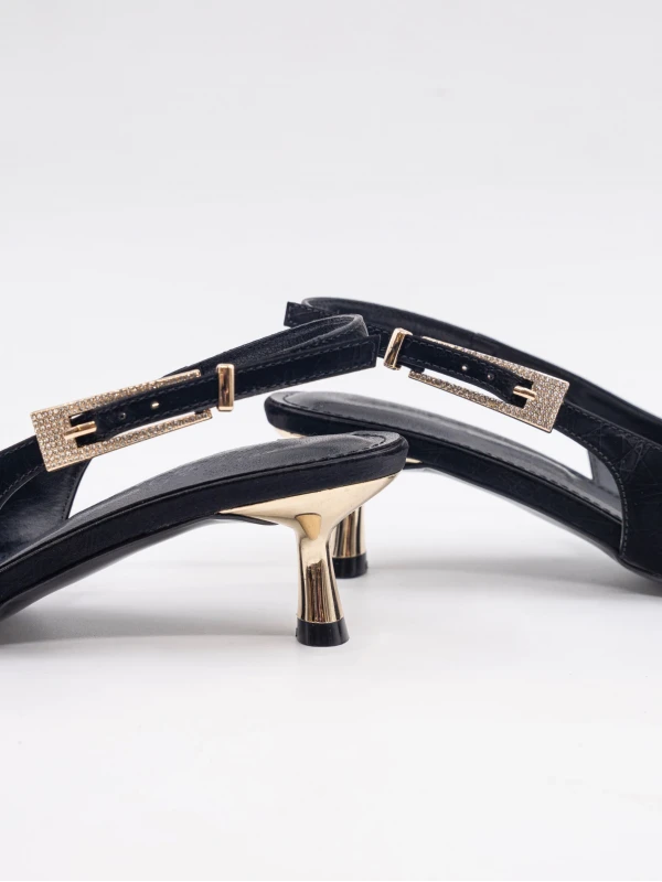 İTHAL KUMAŞ MİNİ TOPUKLU SİYAH